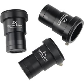 2X 3X 5X Eyepiece Lens Astronomical Telescope Barlow Lens Accessory, Pack of 3