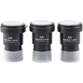 3Pcs Barlow Lens 2X 3X 5X Eyepiece Lens, Astronomical Telescope Barlow Lens