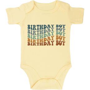 عيد ميلاد طفل رضيع bodysuit أول عيد ميلاد للطفل طفل ملابس للجنسين رومبير