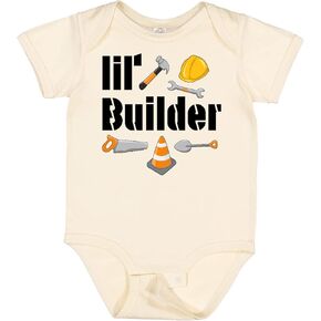 inktastic Lil Builder- Future Construction Worker Baby Bodysuit