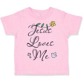 Toddler T-Shirt Jesus Loves Me Christian Jesus Jesus Cross Boy & Girl Clothes