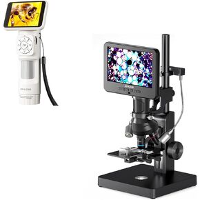 JL266S 5 Lens HDMI Digital Microscope 5000X + JL113 Microscope for Kids Adults