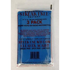 Bcwholesale Microfiber Cleaning Cloth 16 x 16 inch 3 Pack (Blue)