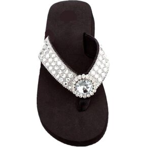 مميز الراين الغربي للحجر الكبير concho blingbling flip flops s050
