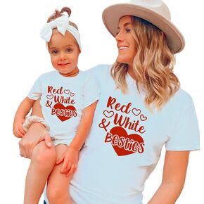 Red White Best Friends, 4th of July Mommy and Me Matching Tshirts Mama and Baby Girl, Mother Daughter 4th of July Outfits, Fourth of July Matching Shirts, Mommy and Me Fourth of July Outfits Matching.