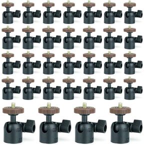 32 Packs LINCO Lincostore 1/4" Swivel Mini Ball Head Screw Tripod Mount for DSLR Camera Camcorder Light Bracket A020 Cell Phone Holder Support