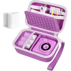 casmilee Universal Kids Digital Camera Case for ESOXOFFORE/for goopow/for Dylanto/for Seckton/for YEEHAO/for HOOMOON, Instant Print Camera Holder with 3 Rolls of Printing Paper- Pink (Box Only)