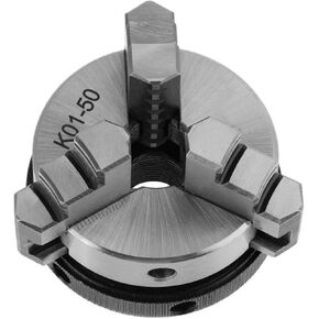 Micro Metal Turning Lathe Part 3/4 Jaws Wood Lathe Chuck 50mm 63mm Manual Self-centering Metal Wood Large Through-Hole Chuck Lathe All Steel Accessories (Color : K01-50 Size : Small)