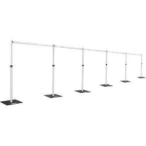 Hecis10ftx50ft Pipe and Drape Backdrop Stand Kit, Heavy Duty Backdrop Stand, Adjustable Metal Background Stand for Parties Birthday Party Baby Shower Wedding Decorations