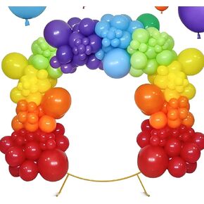 6.6Ft Round Backdrop Stand Circle Balloon Arch Frame Kit for Circle Wedding Arch Flower Ring Stand Party Background Decoration(Colorful A) - 19 Pieces - Iron Material - Unisex - Adults & Kids