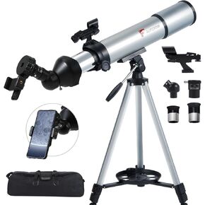 Telescope for Adults & Kids - Professional 80mm Aperture Refractor Telescope 600mm Focal Length Astronomy Kit with Tripod, Barlow Lens & Phone Adapter for Planet Viewing & Astrophotography
