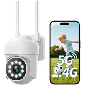 الكاميرات اللاسلكية Camcamp للأمن المنزلي ، 2K 360 ° View Pan/Tilt WiFi Camera Outdoor Security Camera ، Tuto Human Tracking ، 3 Visions Night ، Talk Talk ، Easy Rostm