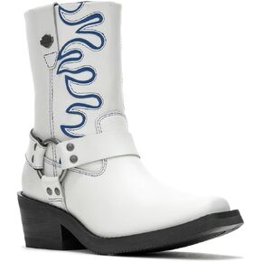 Harley-Davidson Women's Korsen 8-in White Motorcycle Harness Boots D87293