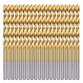 20PCS, 7/32", Titanium Coated Twist Drill Bits