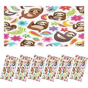 6 Pack Fluorescent Light Covers for Ceiling Lights Sloth pattern animal cartoon sloths eat dancing dream Cute zoo Magnetic Light Filters Diffuser Shade for Classroom Home Office School