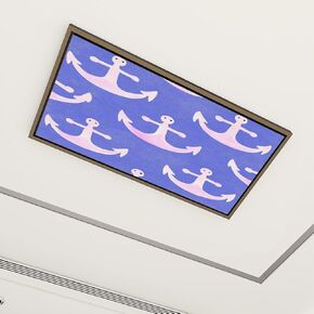 6 Pack Fluorescent Light Covers for Ceiling Lights Ocean seamless stars wave pattern for fabrics linens kids clothes Decorative Magnetic Fluorescent Covers for Classroom Office Home 2x4 ft