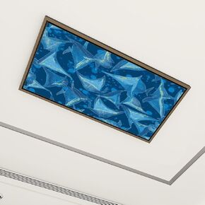 6 Pack Fluorescent Light Covers for Ceiling Lights Ocean seamless cute fish pattern for fabrics linens kids clothes print Decorative Magnetic Fluorescent Covers for Classroom Office Home 2x4 ft