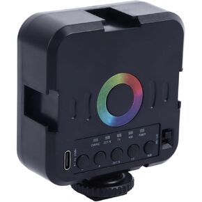 RGB Video Light, 360° Full Color LED On Camera Light Panel CRI 95+ 3000‑9000K Dimmable, 1/4 Screw & Cold Shoe, 1200Mah Rechargeable DSLR Lighting for Vlogging Photography