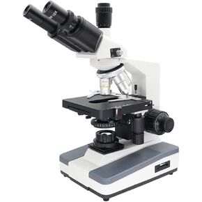 Microscope Accessories Kit 40X-1600X Trinocular Microscope with Two-Layer Mechanical Stage Microscope Slides