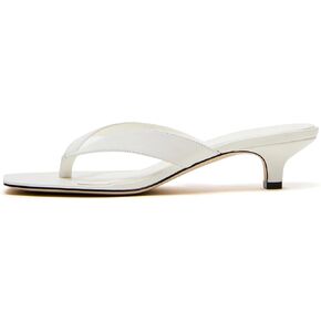 Jelly Flip Flops for Women Square Toe Thong Clear Kitten Heeled Sandals Comfortable Summer Beach Slip On Slippers Slide Shoes