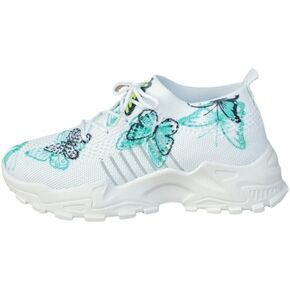Women's Mesh Lace-Up Fashion Sneakers - Breathable Adorable Butterflies Casual & Comfortable Walking Shoes