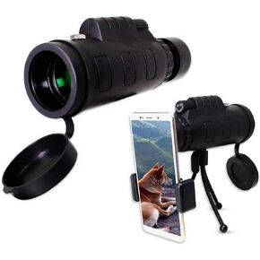 Zoom أحادي ، محمول 10x50 عالية الوضوح تلسكوب مشهد في الهواء الطلق مع البوصلة ، ترايبود وقناع العين المعلقة