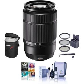 Fujifilm XC 50-230mm f/4.5-6.7 OIS II Lens ، Black ، حزمة مع مجموعة مرشح 58 مم والفيديو Art Suite Kit