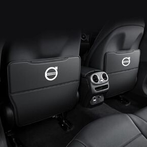 Custom 2PCS Car Kick Mats Back Seat Protector for Volvo EX30 2023-2024, Automotive Leather Back Seat Protector with Storage Bag, Interior Car Accessories,C-Coffee