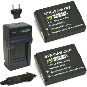Wasabi Power Battery (2-Pack) and Charger for ISAW-REP-03 and ISAW A1, A2 ACE, A3 Extreme, ISAW Advance, ISAW Extreme