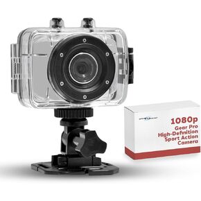 Pyle Mini HD Sports Action Camera - 5.0 MP HD Cam with 2" Touch Screen, USB, SD Card Slot, Rechargeable Battery - IPX8 Waterproof Case, Helmet Mount, Bike Handlebar, Ideal for Outdoor Adventures