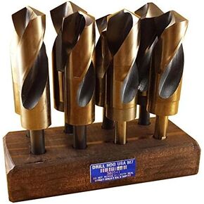 Drill Hog Jumbo Silver Deming Drill Bit Set HI-Molybdenum M7 1-1/16" to 1-1/2"