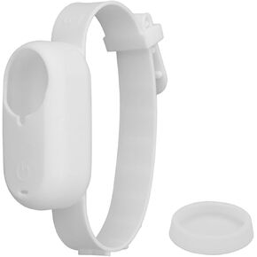 Silicone Case Cover Strap with Lens Cap for Insta360 GO 3/GO 3S Vlog Camera Anticollision Protection Accessory Pet Collar Mount Lightweight Travel Grip Fit DJI NEO/Mini Drones (White)