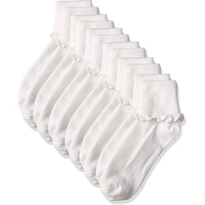 Jefferies Socks Girls' Ripple Edge Turn Cuff Socks 6 Pair Pack