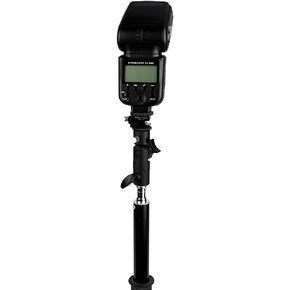 Adjustable Flash Stand Mount Shoe Mount for 3/8 Tripod Ball Heads Support 1/4 and 3/8 Screws 5/8 Light Stand Compatible with 1/4