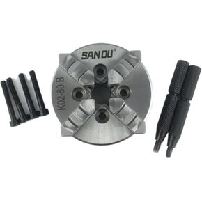 80mm 4 Jaw Lathe Chuck Manual Self-Centering 3" Chuck K02-80B Hardened Steel for Wood Lathe