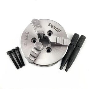 Wood Lathe Chuck 100mm 3 Jaw Lathe Chuck K01-100B Manual Chuck for Mini Wood Lathe