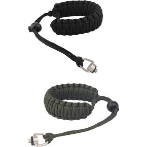 Paracord Camera Wrist Strap for Insta 360, DSLR, SLR, Action Cameras - Black and Army Green Bundle