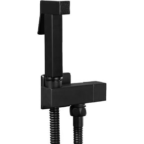 KsununSprayer for Toilet, Brass Cloth Diaper Sprayer, Only Cold WaterToilet Sprayer, Black Handheld Sprayer, Wall Mounted Bathroom Washroom Set with 1.5m Stainless Steel Hose