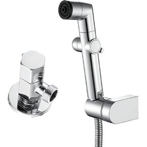 HandheldSprayer for Toilet ABS Portable Baby Cloth Diaper Sprayer Hand Held ToiletSprayer Head withHose and Bracket, for Feminine Wash, Pet Washing,Black(Chrome)