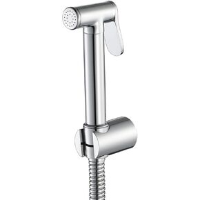 HandheldSprayer Brass Baby Cloth Diaper Sprayer Portable Hand Held ToiletSprayer Head withHose and Bracket, for Feminine Wash, Pet Washing, Easy to Install,Black(Chrome)