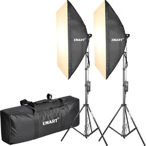 EMART Softbox Lighting Kit, 2700K-5500K 20"x 27" Soft Box Set, 45W Dimmable LED Light Bulbs, Photography Lighting Kit for Picture Light, Studio Lights, Video Recording, Photoshoot, Live Streaming