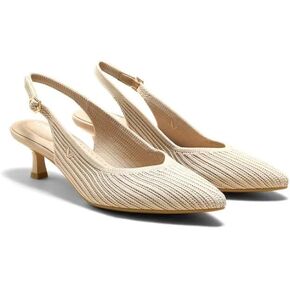 VIVAIA Selena Pointed-Toe Kitten Slingback Elegant Flat Sandals