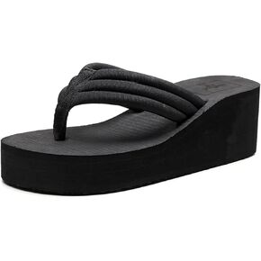 Women's Foam Platform Thong Slides Sandals Round Open Toe Lightweight Non Slip Wedge Heel Flip Flops Fashion Party Slip On Sandals in Kuwait