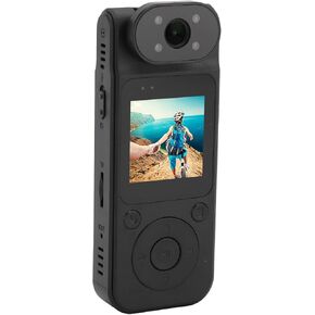 4K Body Camera, Magnetic Back Clip Camcorder with 180 Degree Rotatable Lens, 1.5 Inch Screen Wide Angle Portable Wearable Camera for Recording