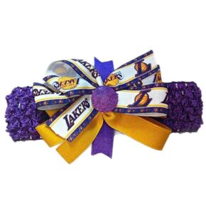 Lakers Baby Girl Boutique Bow Crocheted Headband