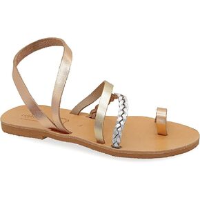 Emmanuela Ancient Greek Style Sandals, Handmade Leather Toe Ring Flat Sandals, Quality Sandals with Ankle Strap, Ankle Cuff Summer Shoes for Women, Boho Chic Sandals