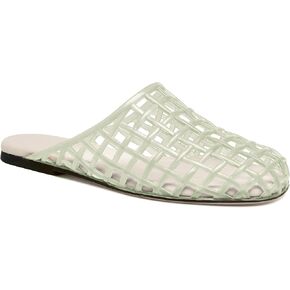 Red Mesh Jelly Mules for Women Clear Hollow Closed Toe Flat Sandals Beach Jellies Slippers Summer Slide Shoes