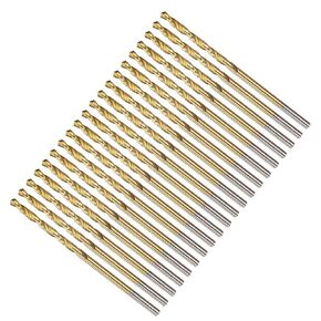 METALLIXITY Drill Bit (7/64") 20Pcs, 4341 High-Speed Steel Straight Shank 118° Titanium Nitride TiN Coated for Copper Aluminum Wood Plastic Medium Hard Metal