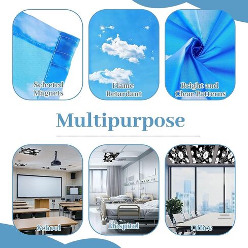 6 Pack Fluorescent Light Covers for Ceiling Lights Seamless pattern stars polka dots Cute baby for Pattern Decorative Magnetic Fluorescent Covers for Classroom Office Home 2x4 ft in Saudi Arabia