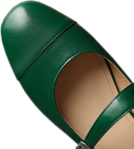 TinaCus Handmade Genuine Leather Women's Round Toe Flat Modern Buckle Mary Jane Shoes in Saudi Arabia